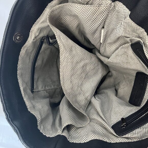 Womens Distressed Tote Shoulder Hand Bag Black - Picture 6 of 7